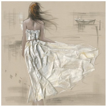 tableau-fibre-naturelle-100x100-peinture-femme-robe-en-relief