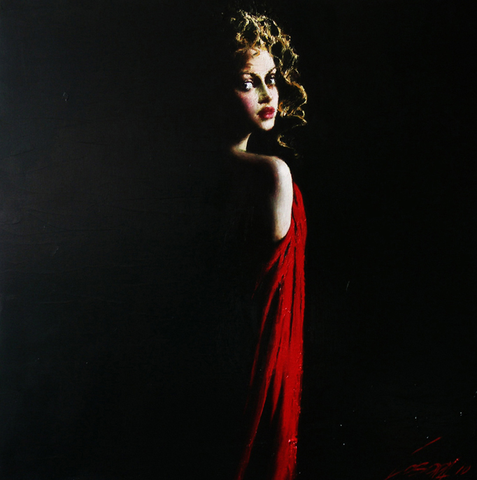 Lady in Red - Taras Loboda 1961 - Ukrainian Portrait painter - Tutt'Art@ (26)